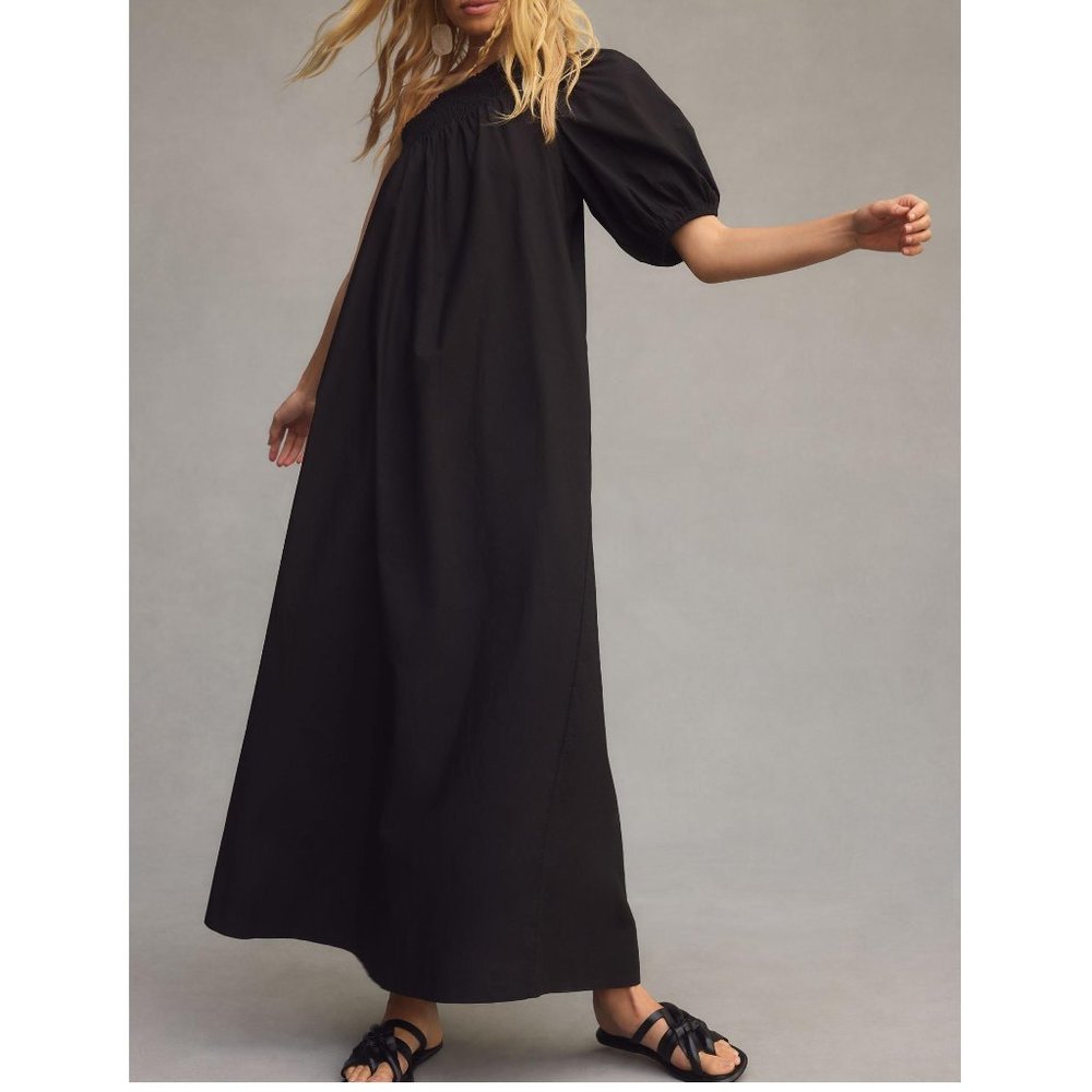 Anthropologie Maeve One-Shoulder Maxi Dress Black XXS - Picture 2 of 11